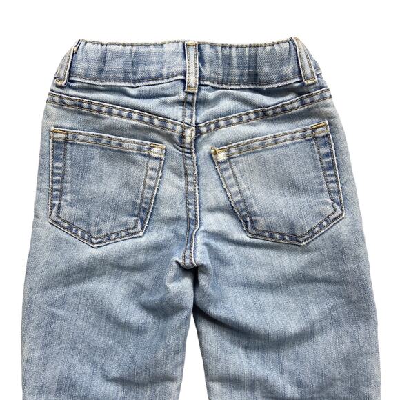 Girls 4 Slim Wide Leg Jeans Ripped Knees Distressed - Picture 7 of 9